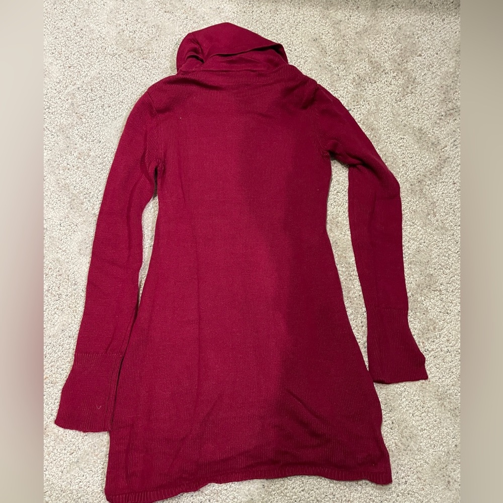 White House Black Market Red cowl neck tunic.